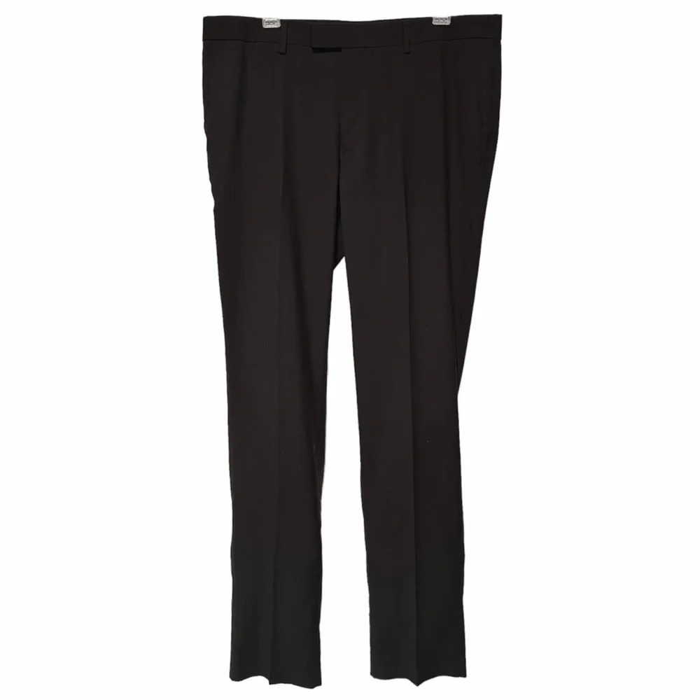 Soul Of London Flat Front Stretch Black Dress Pant